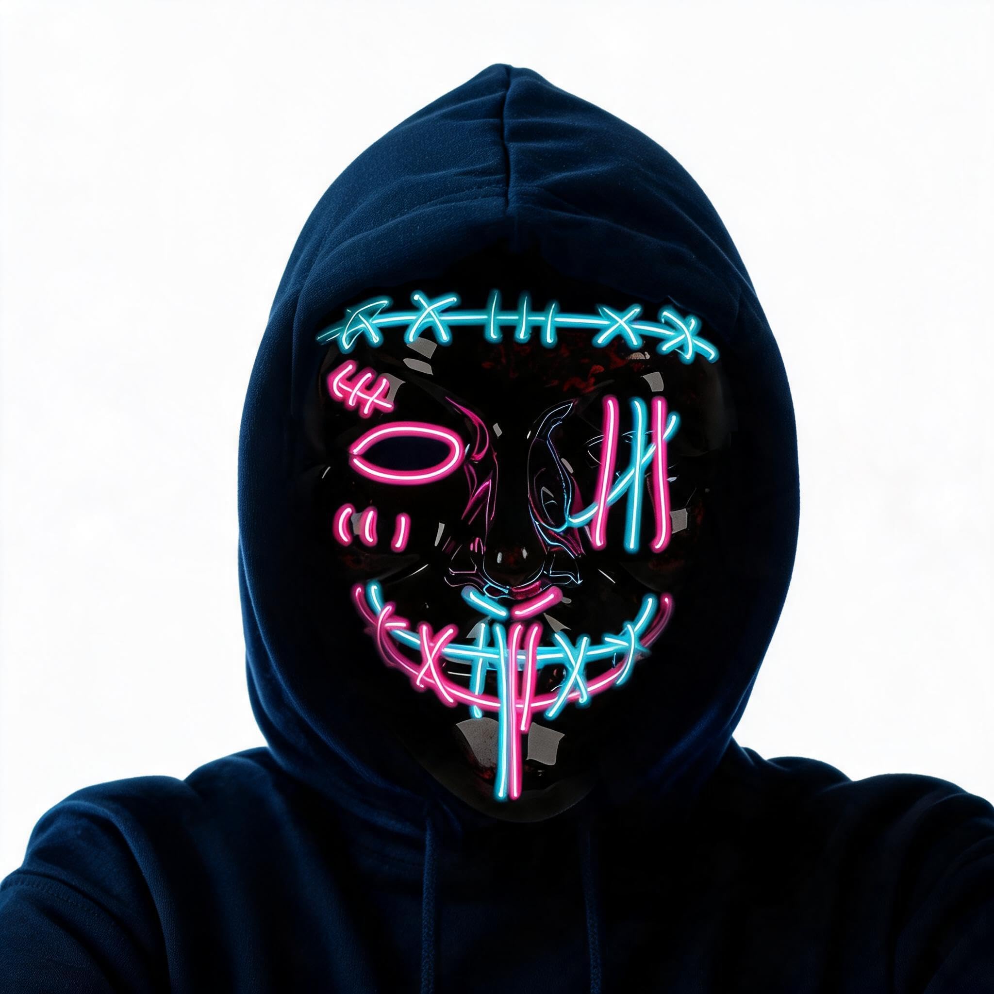 Led Purge Mask Halloween - Lot de 3 masques d'Halloween effrayants,