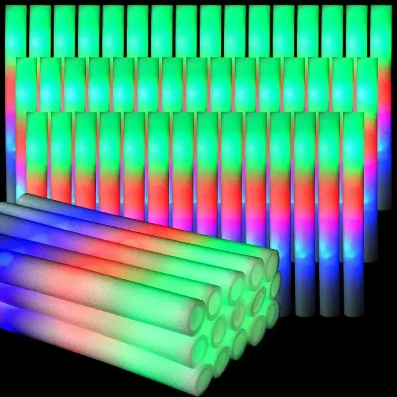 Flashing Led Foam Sticks Party - 30 bâtonnets lumineux en mousse avec