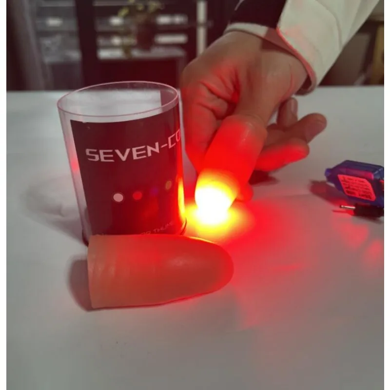 Thumb Tip Magic Trick Set - Seven couleurs lumière LED pouce conseils