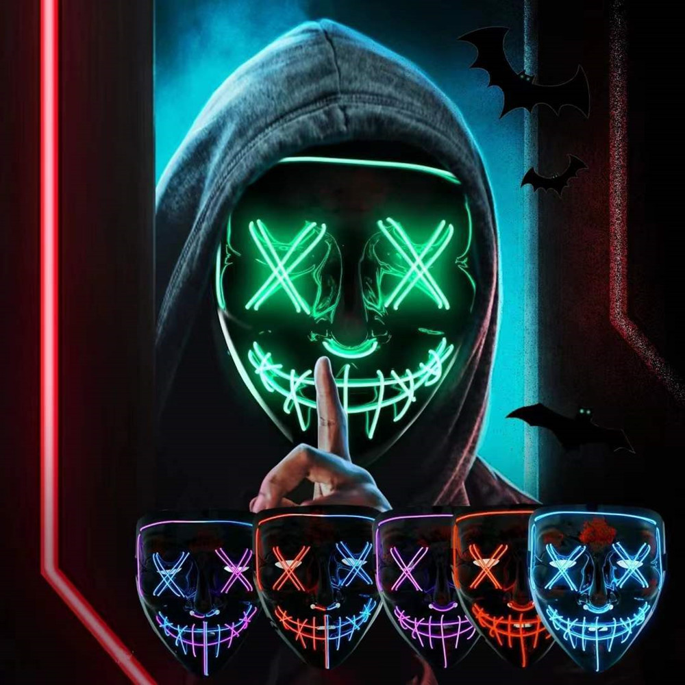 Led Purge Mask Halloween - Masques d'Halloween pour hommes et femmes,