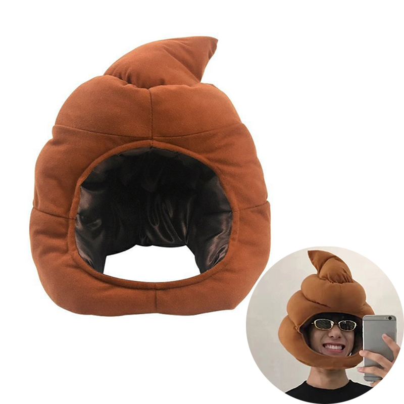 Fake Poop Gag Gift - Chapeau en peluche en forme de