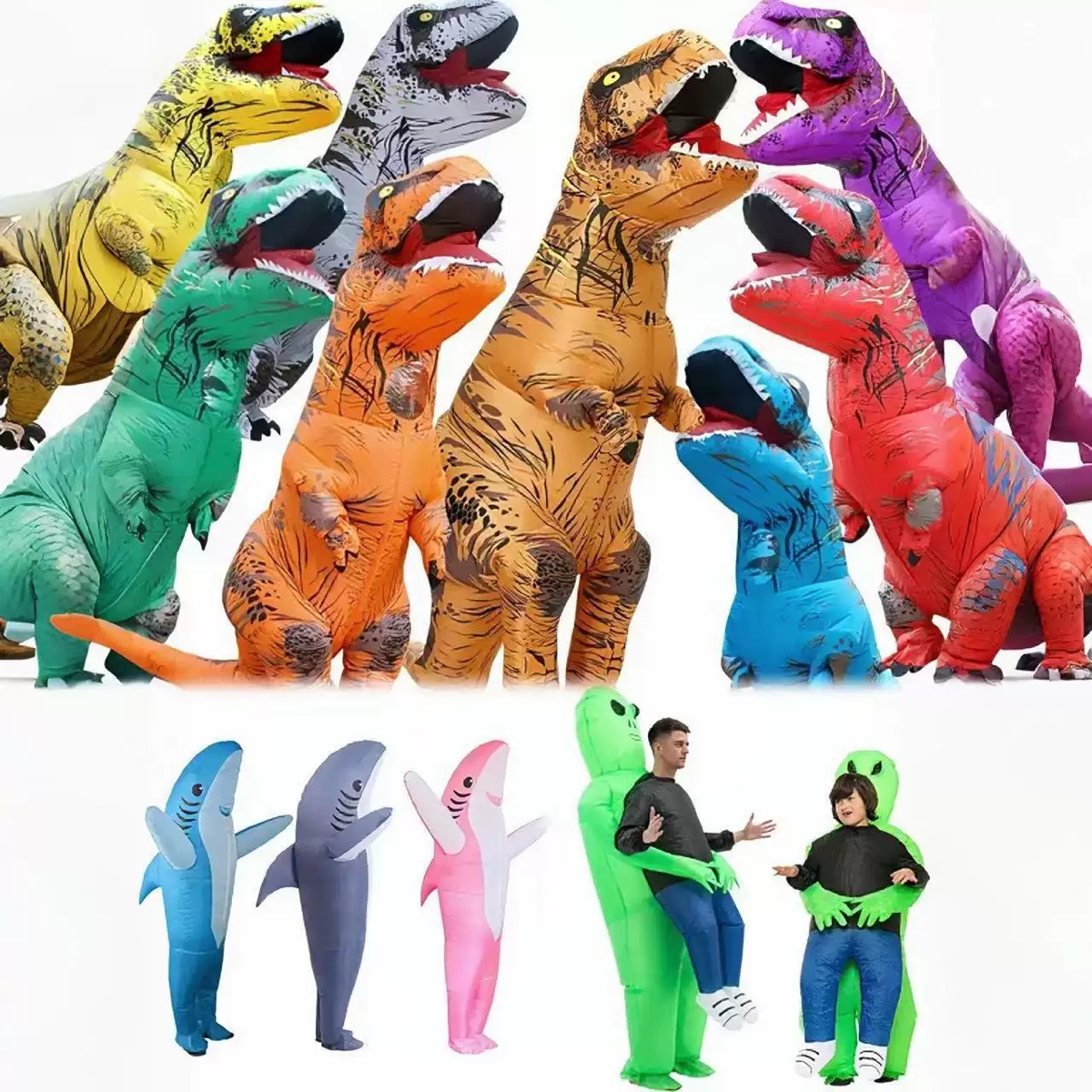 Inflatable Dinosaur Costume Adult - Costume gonflable de T-Rex pour adulte,