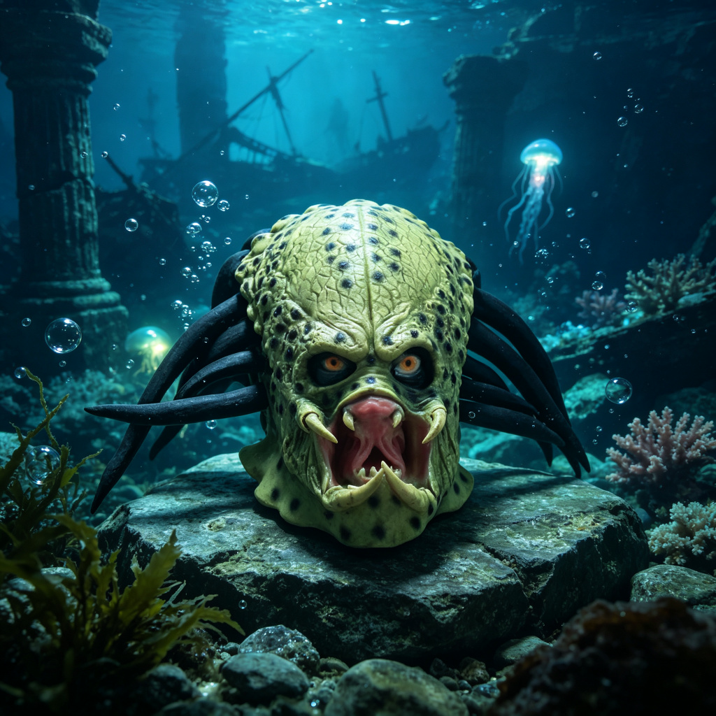 Latex Alien Mask Realistic - Masque réaliste de prédateur à tête