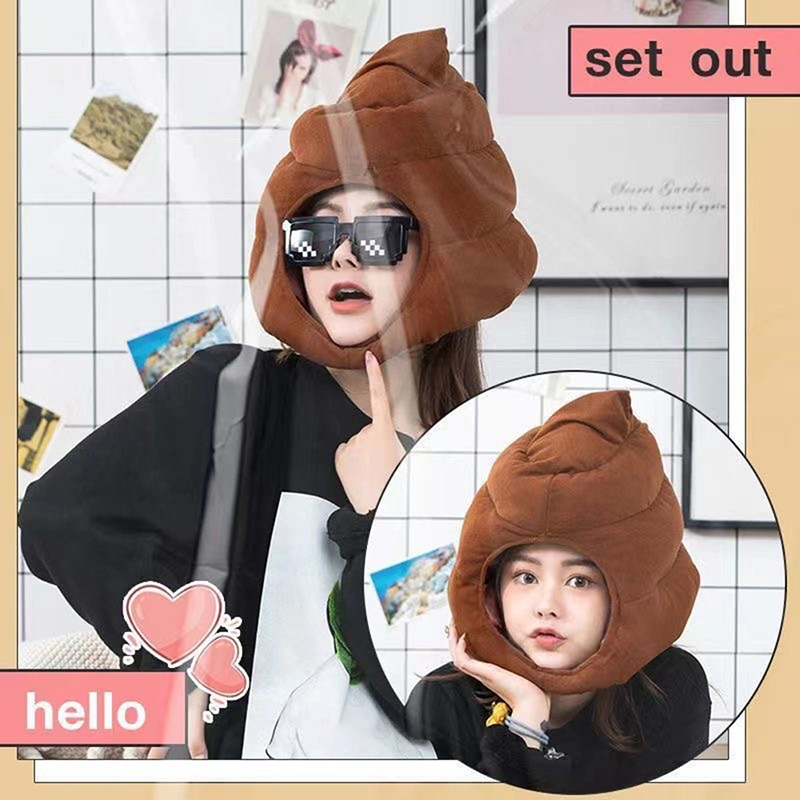 Fake Poop Gag Gift - Chapeau en peluche créatif en forme