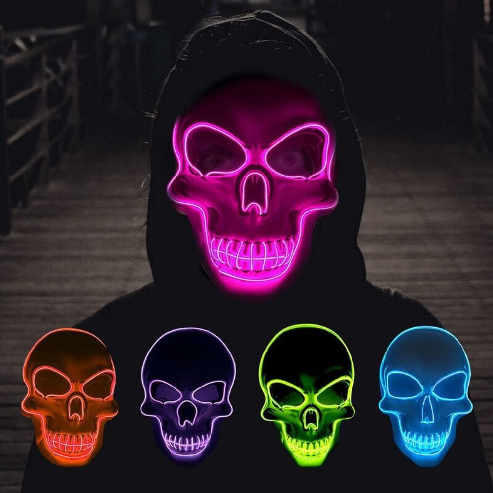 Led Purge Mask Halloween - Masque de crâne d'Halloween tendance avec