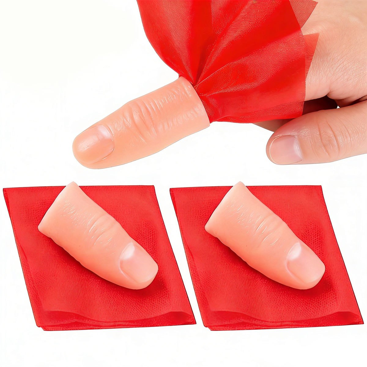 Thumb Tip Magic Trick Set - 3 ensembles de doigts magiques Scarf-Vanish