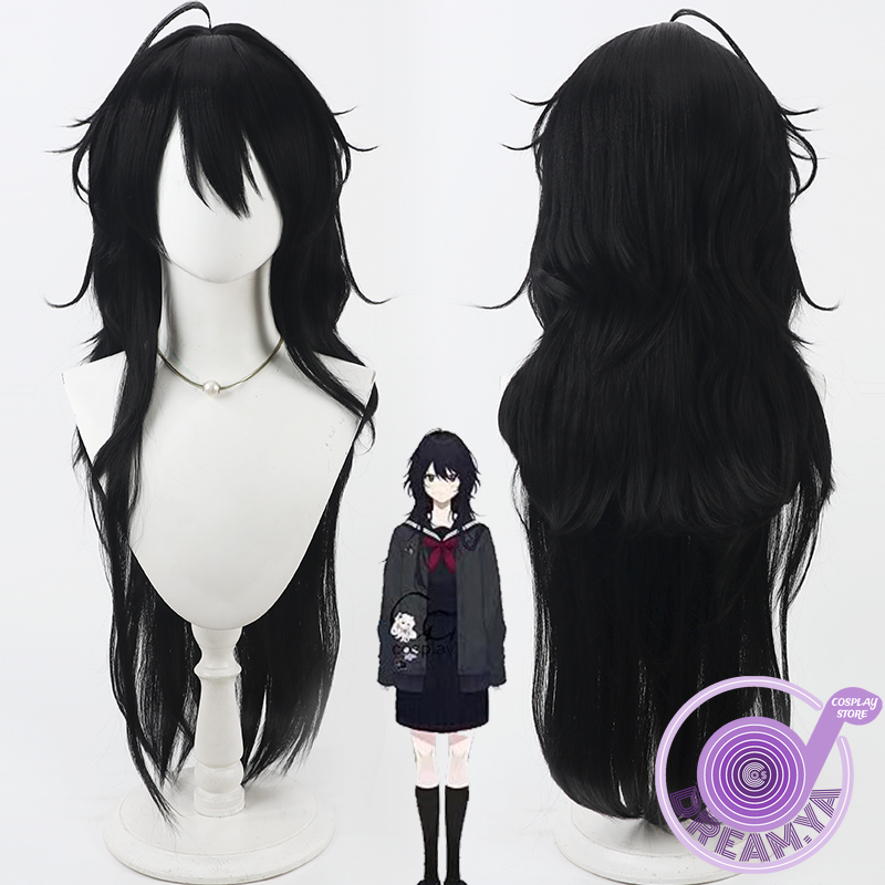 Anime Cosplay Wig Heat Resistant - Kisaragi Ren Cosplay perruque Vtuber noir