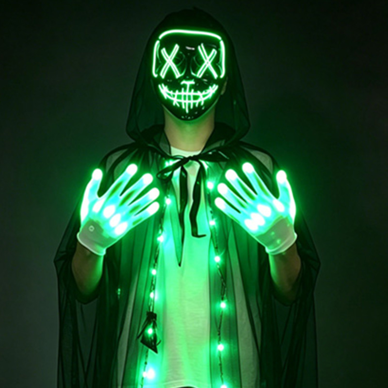Led Purge Mask Halloween - Ensemble de masque de crâne LED