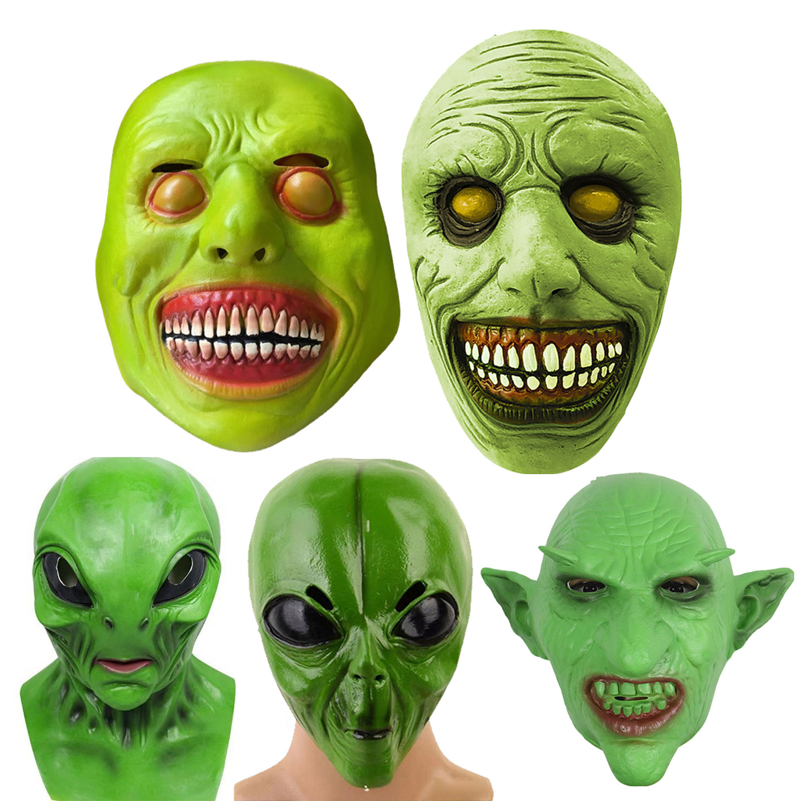 Latex Alien Mask Realistic - Masque Alien d'Halloween réaliste Xenomorph UFO