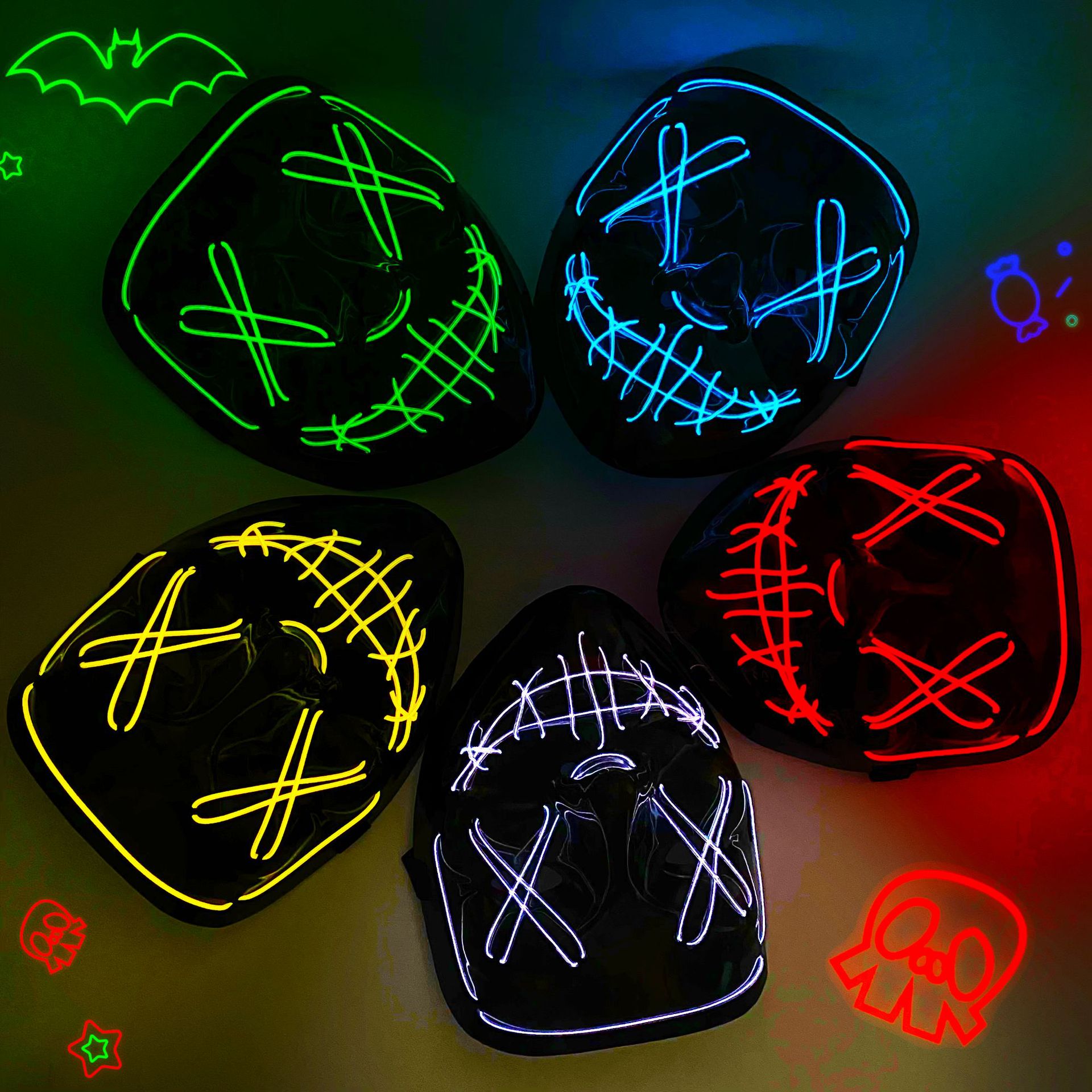 Led Purge Mask Halloween - Masque Led Halloween carnaval noël mascarade