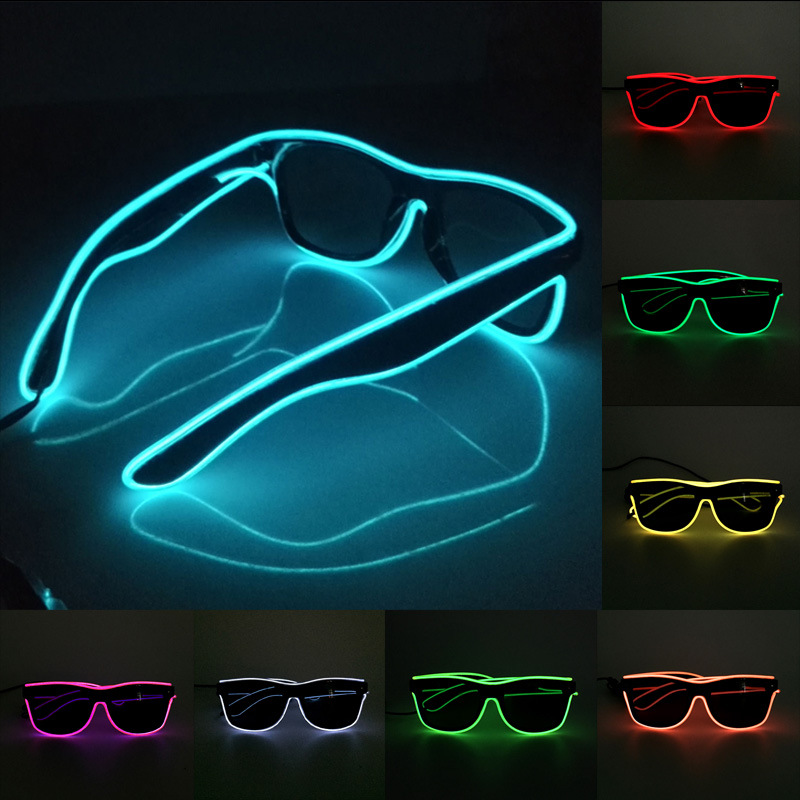 Glow In The Dark Party Glasses - Lunettes LED à fil EL clignotant,