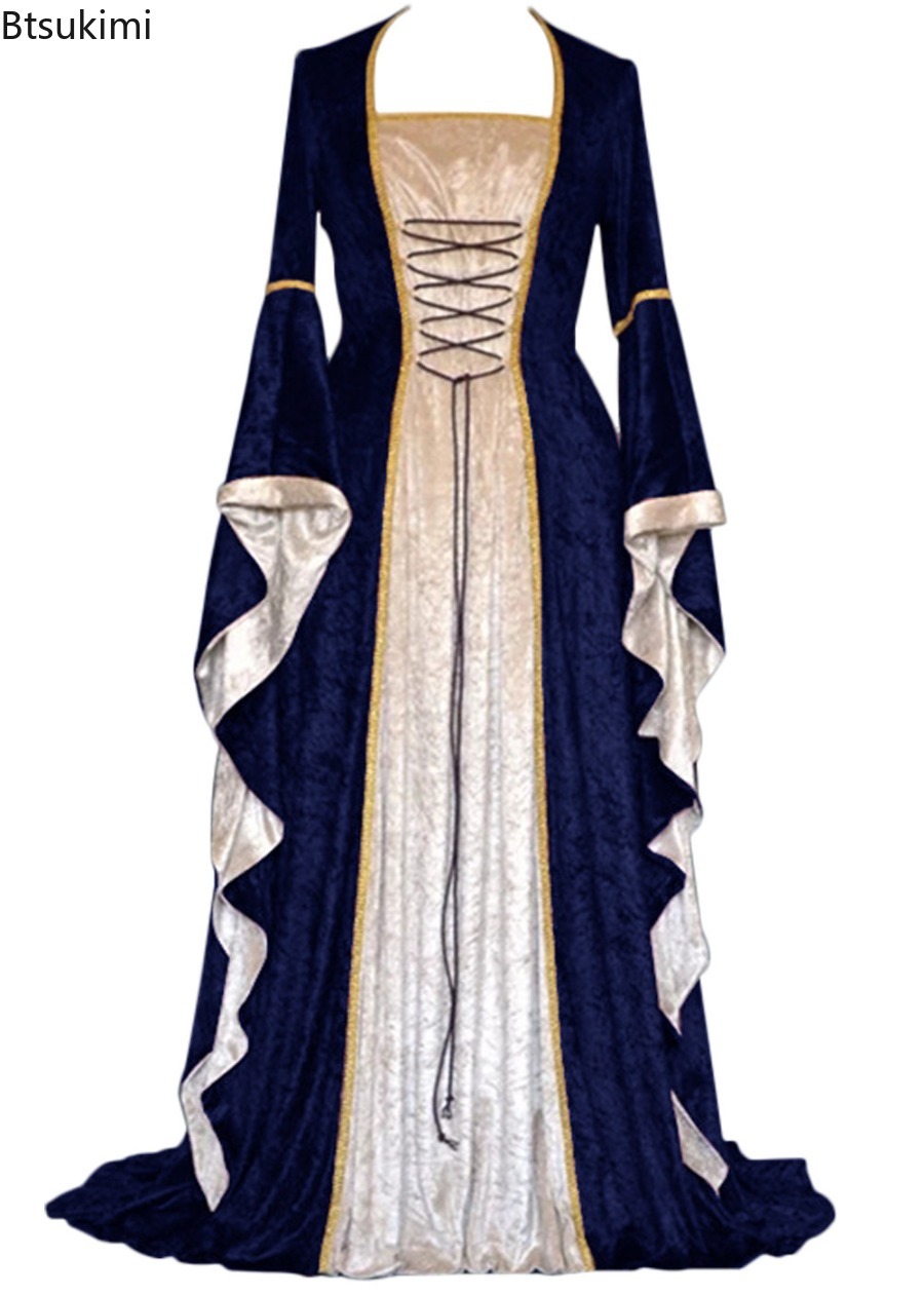 Medieval Renaissance Dress Women - Robe de costume médiévale rétro Renaissance