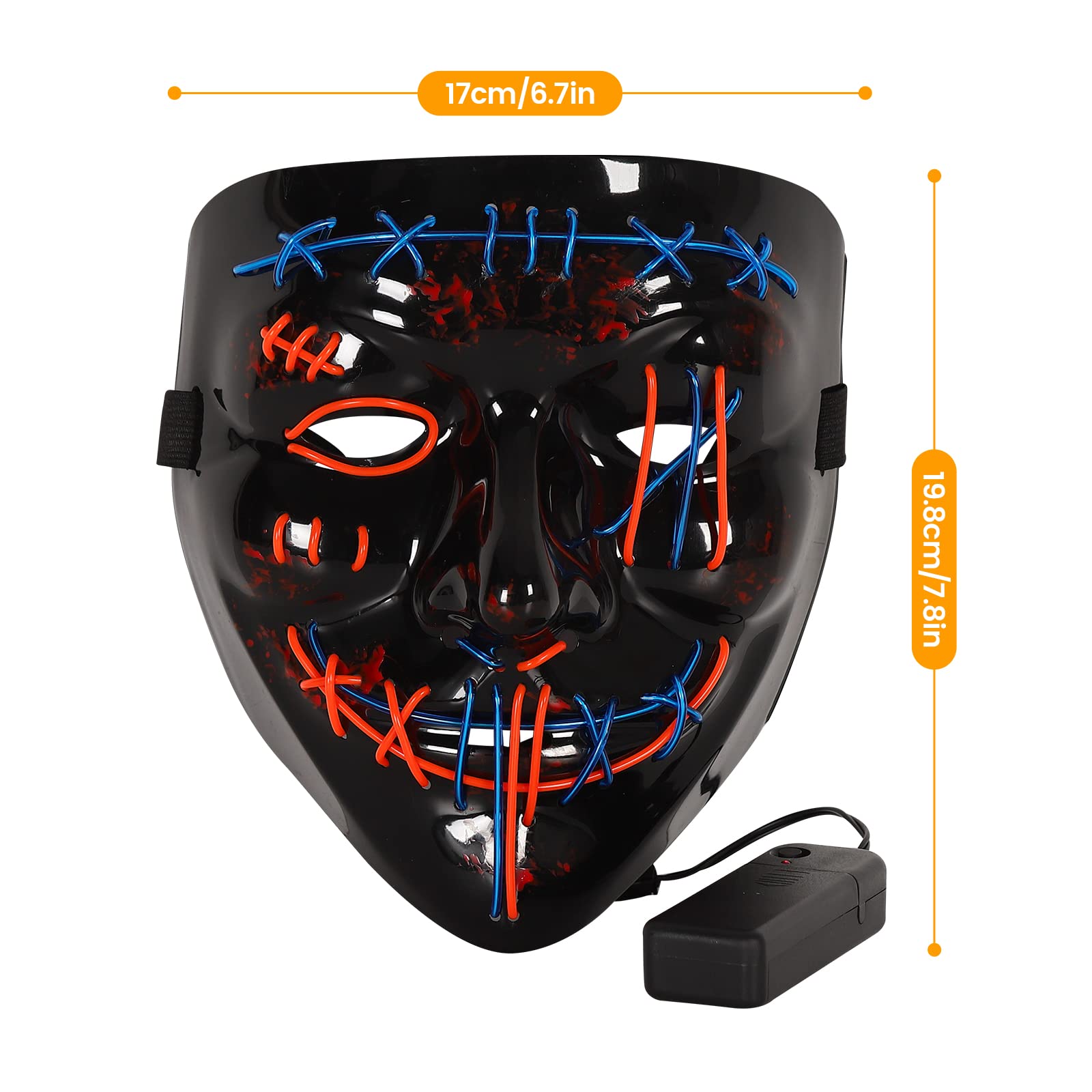 Lot de 3 masques d'Halloween e - Led Purge Mask Halloween avis et prix