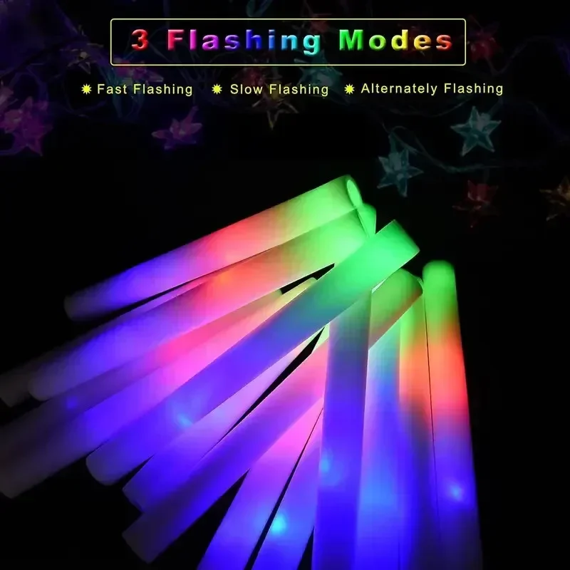 30 bâtonnets lumineux en mouss - Flashing Led Foam Sticks Party avis et prix