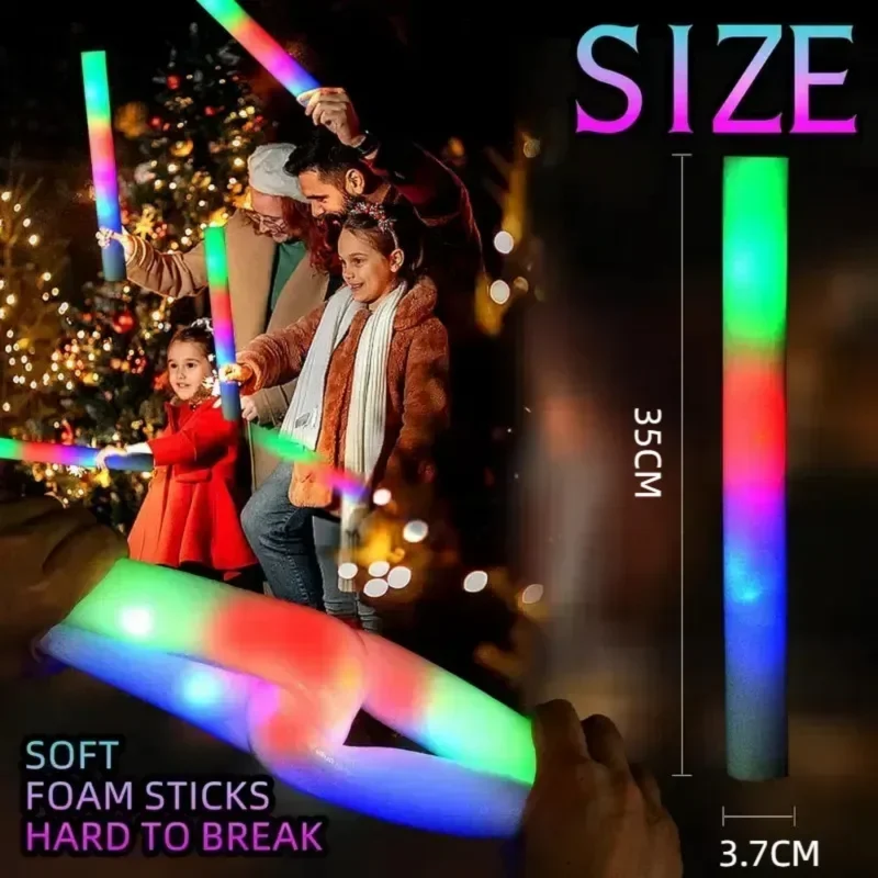30 bâtonnets lumineux en mouss - Flashing Led Foam Sticks Party avis et prix