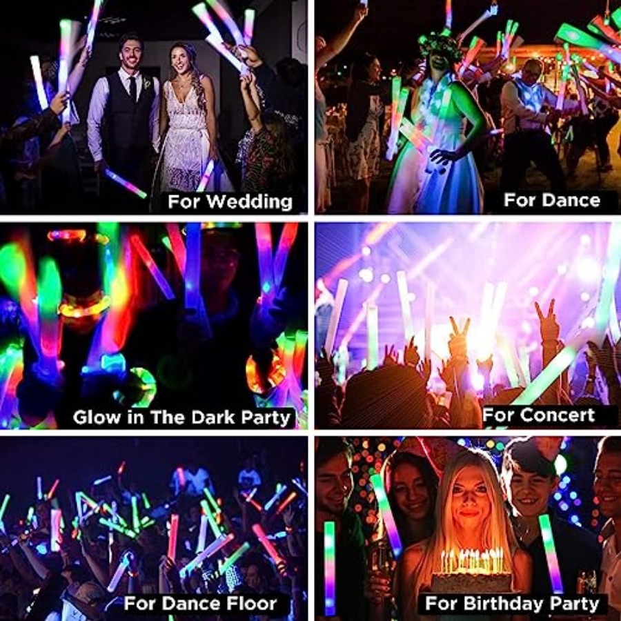 Lot de bâtons lumineux en mous - Flashing Led Foam Sticks Party avis et prix