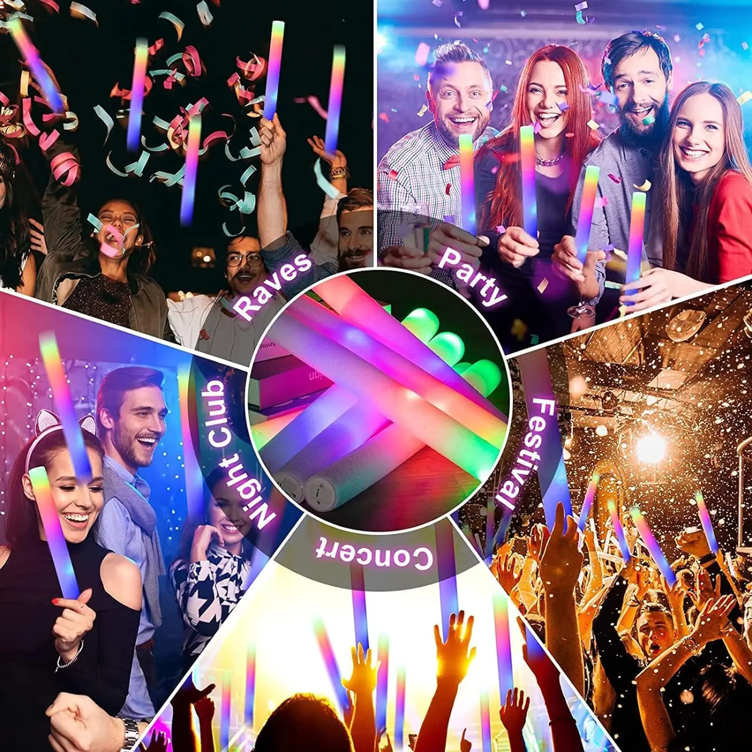 Bâtons lumineux en mousse LED, - Flashing Led Foam Sticks Party avis et prix