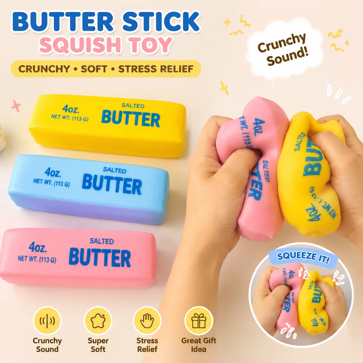 Jouet Squishy Bâton de Beurre  - Novelty Gifts avis et prix