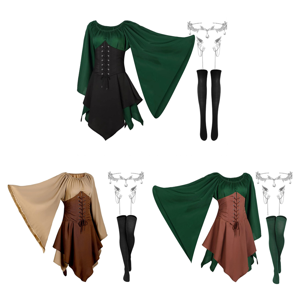 Cosplay elfe médiéval jeu de r - Medieval Renaissance Dress Women avis et prix