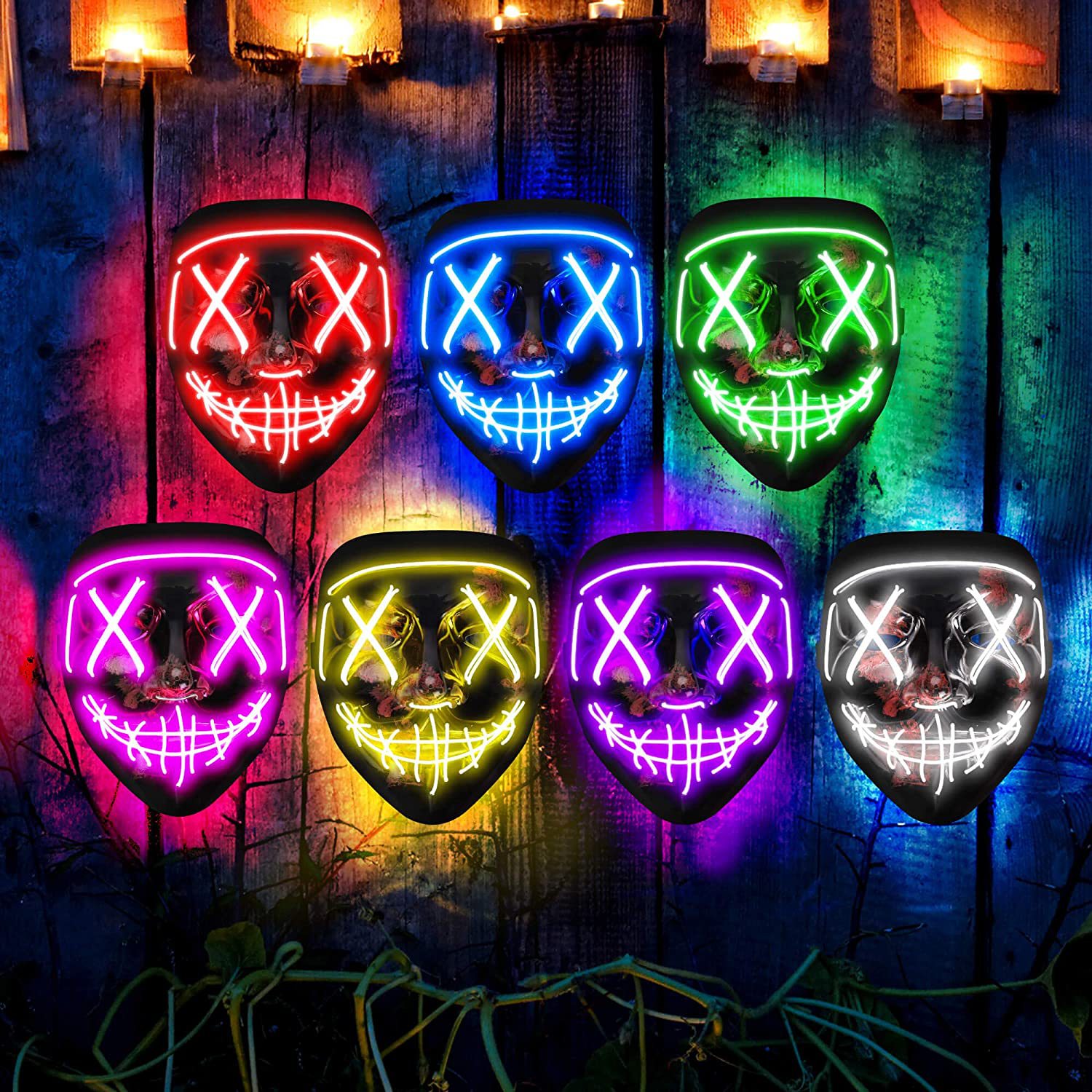Masque effrayant sans fil, mas - Led Purge Mask Halloween avis et prix