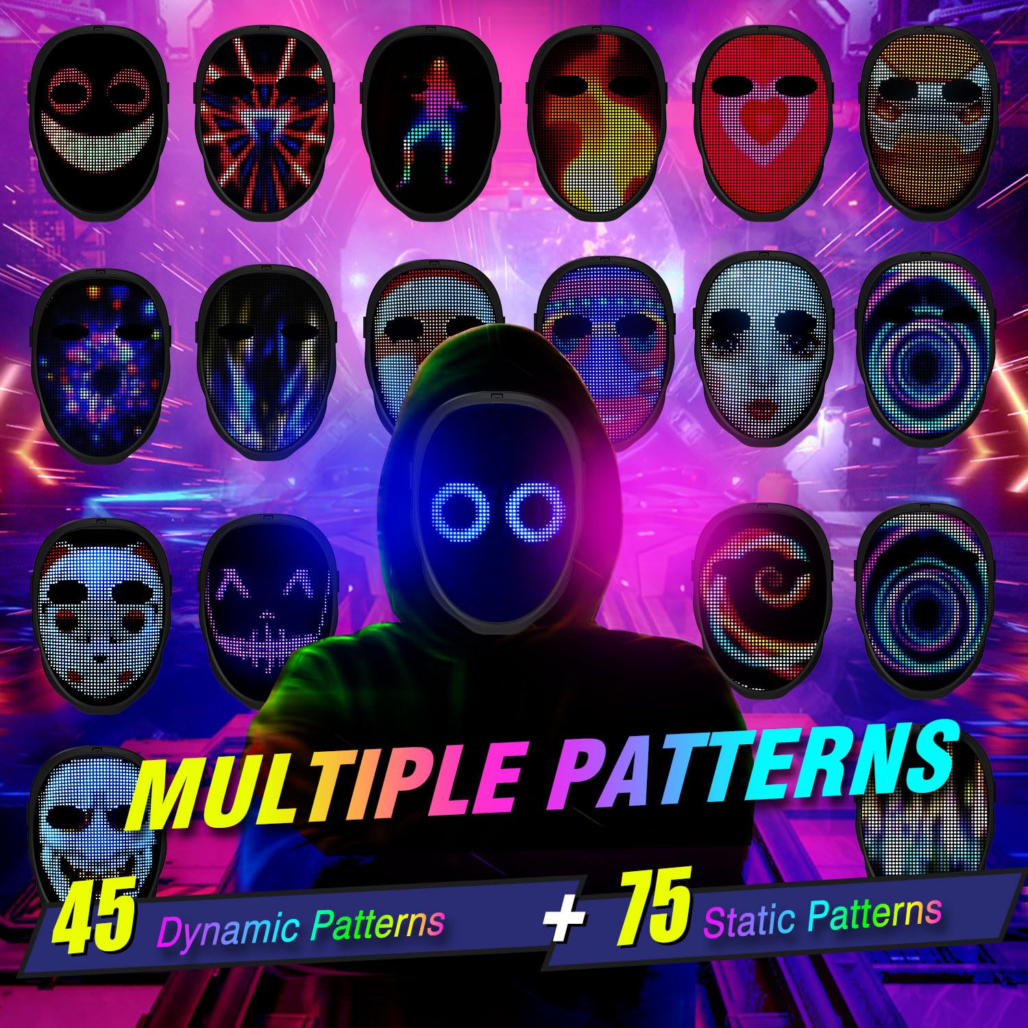 Masque lumineux LED de fête, d - Led Purge Mask Halloween avis et prix