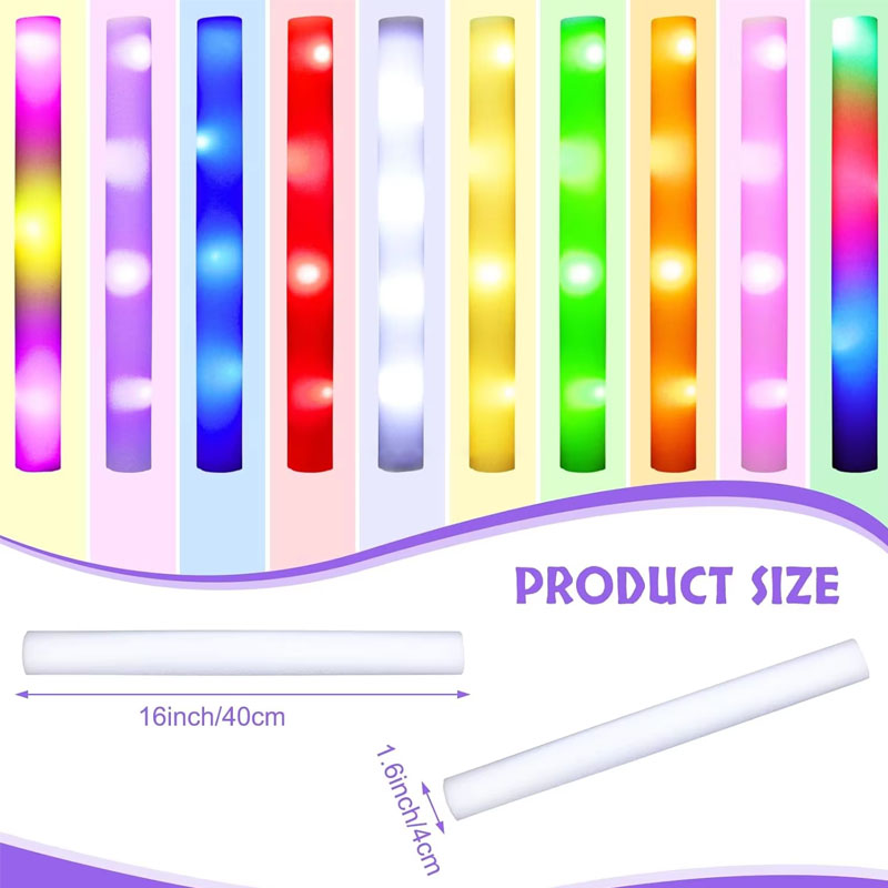 20 bâtons lumineux en mousse L - Flashing Led Foam Sticks Party avis et prix