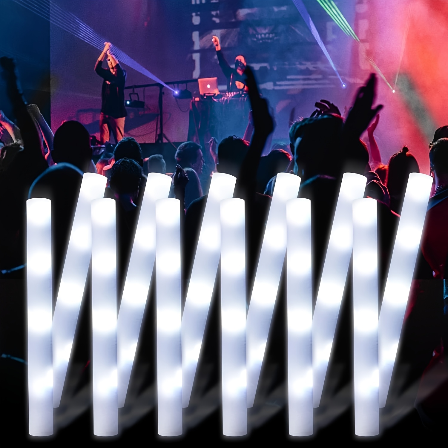 30 bâtonnets lumineux LED en m - Flashing Led Foam Sticks Party avis et prix