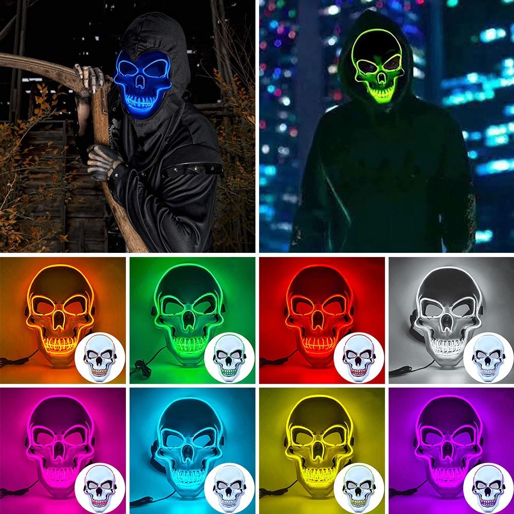 Masque de crâne d'Halloween te - Led Purge Mask Halloween avis et prix