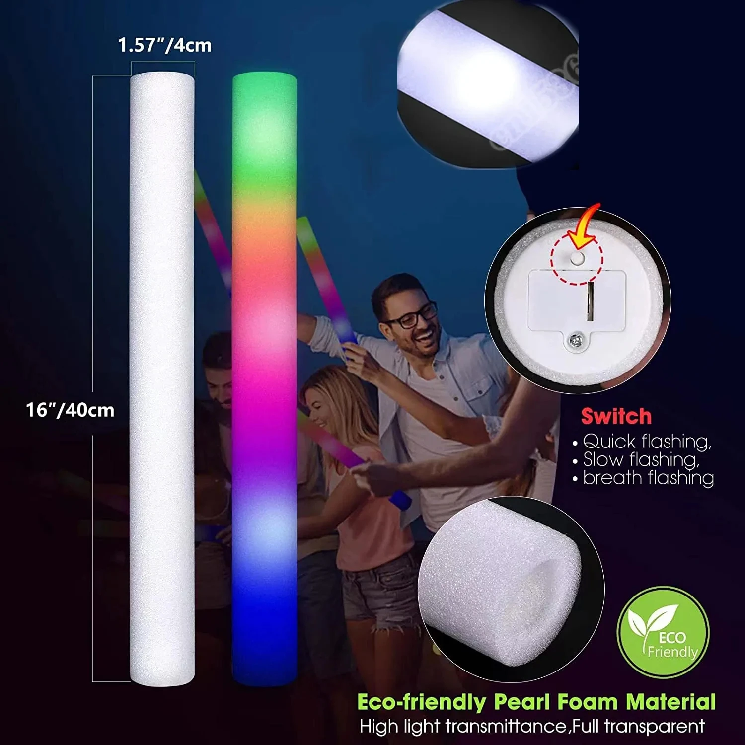 Bâtons lumineux LED, bâtons lu - Flashing Led Foam Sticks Party avis et prix