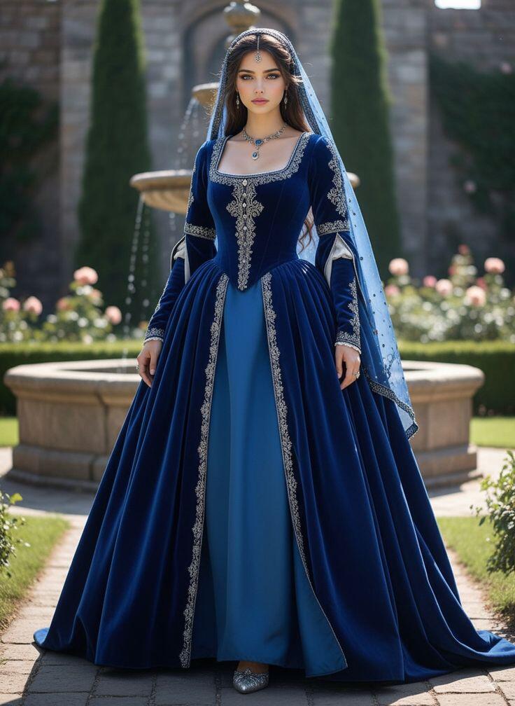 Robe de bal bleue médiévale Tu - Medieval Renaissance Dress Women avis et prix