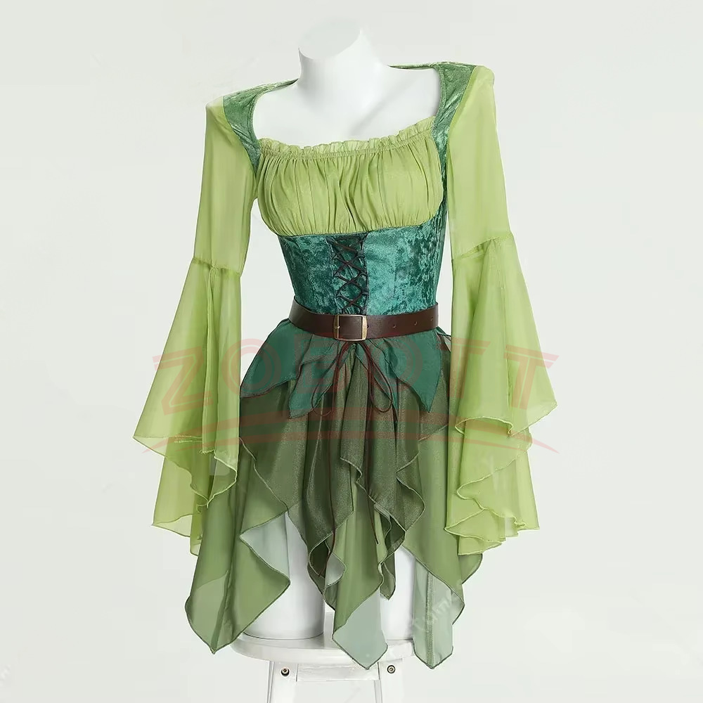 Robe de fée verte médiévale po - Medieval Renaissance Dress Women avis et prix