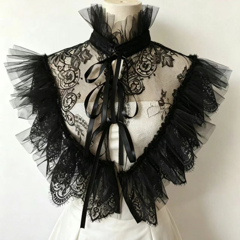 Faux col en dentelle et tulle  - Costumes avis et prix